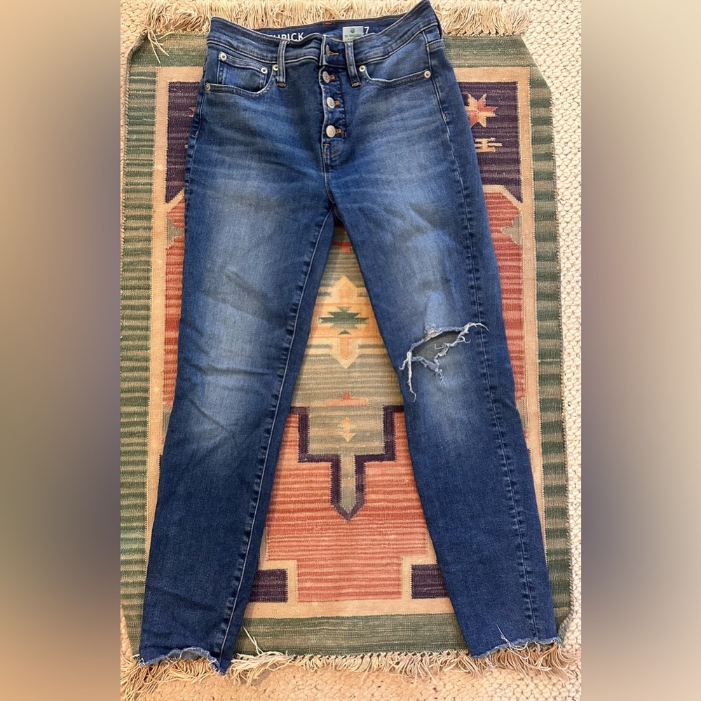 J Crew toothpick distressed jeans
